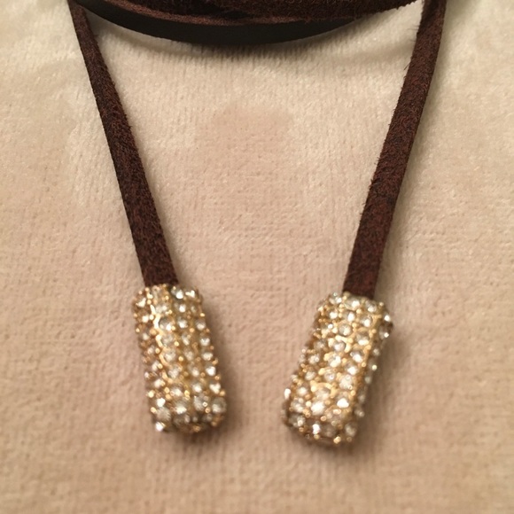 boutique Jewelry - NEW LARIAT LEATHER and CUBIC ZIRCONIA NECKLACE